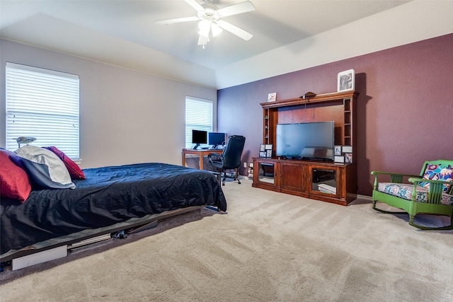 9204 Lockhart Dr, Arlington, TX 76002 - carpeted bedroom with an office area and ceiling fan