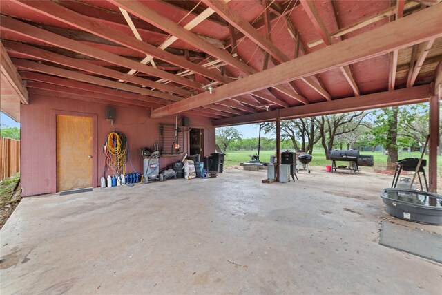 view of garage