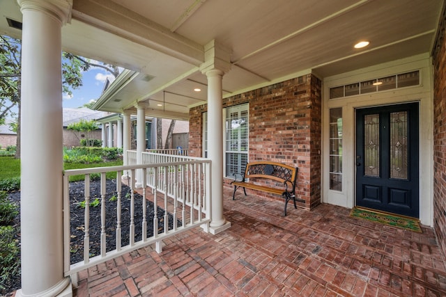 view of patio with a porch