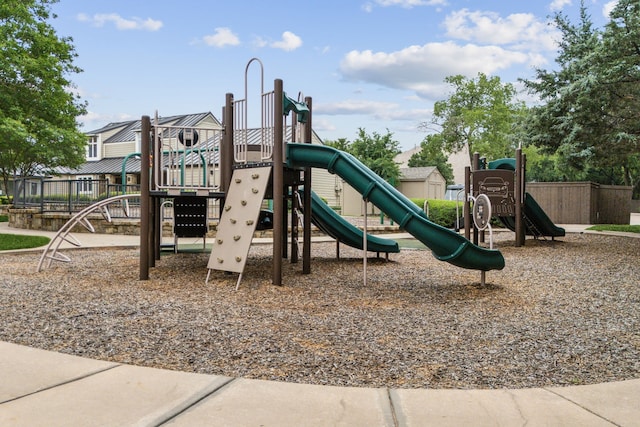 community play area featuring fence