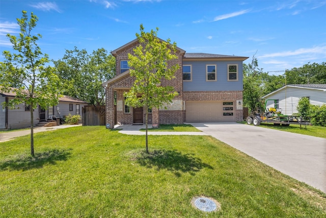 408 Bethlehem St, Terrell, TX 75160 - traditional home with brick siding, a garage, concrete driveway, and a front yard