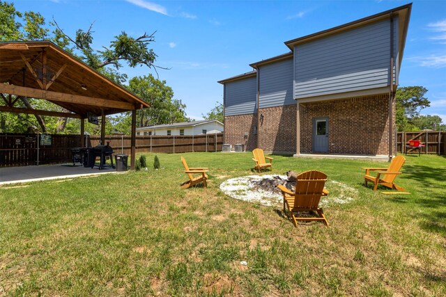 408 Bethlehem St, Terrell, TX 75160 - view of yard with a patio, a gazebo, and an outdoor fire pit