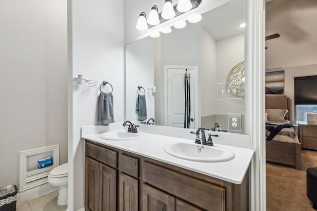 417 Highmeadow Dr, Aubrey, TX 76227 - full bathroom with a sink, ensuite bathroom, toilet, and double vanity
