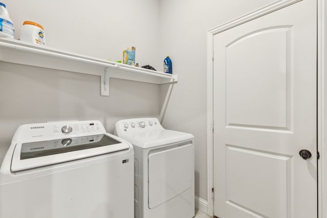 417 Highmeadow Dr, Aubrey, TX 76227 - clothes washing area featuring separate washer and dryer and laundry area
