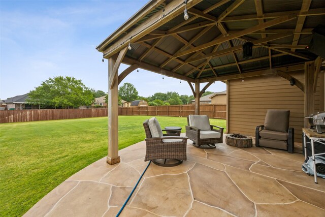 417 Highmeadow Dr, Aubrey, TX 76227 - view of patio / terrace featuring a gazebo and a fenced backyard