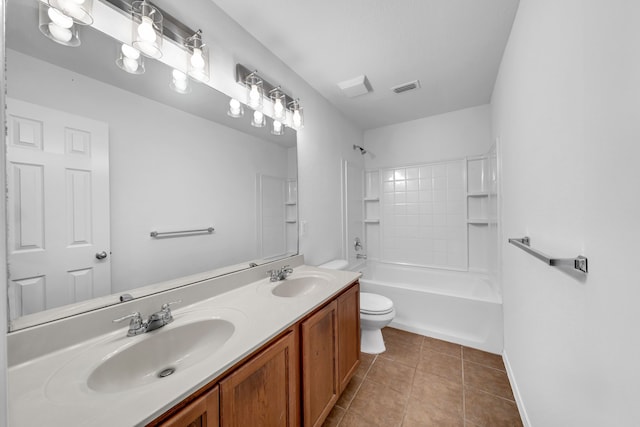 13029 Guerin Dr, Frisco, TX 75035 - full bathroom with a sink, tile patterned flooring, toilet, and visible vents
