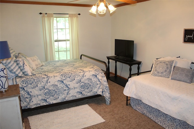 6928 Scott St, Eustace, TX 75124 - carpeted bedroom with crown molding and a ceiling fan