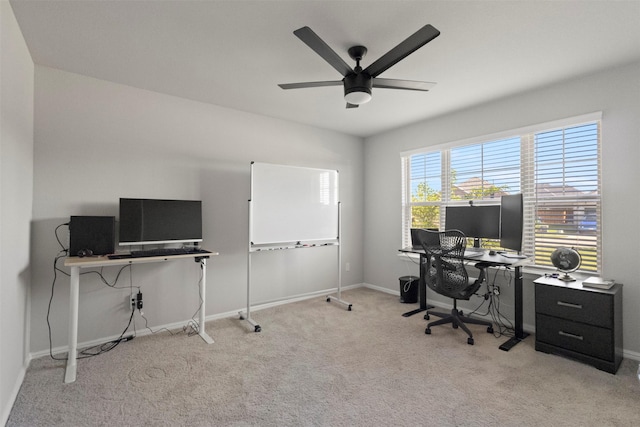 1421 Avalon Ct, Celina, TX 75009 - carpeted office space with a ceiling fan and baseboards
