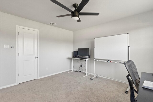 1421 Avalon Ct, Celina, TX 75009 - office with a ceiling fan, carpet flooring, and baseboards