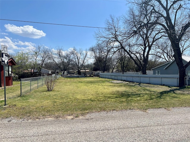 view of yard with fence