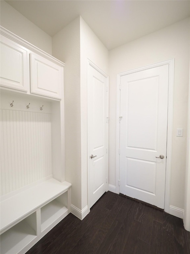 6900 Royal Liverpool Dr, Mckinney, TX 75070 - mudroom with dark wood-style flooring and baseboards