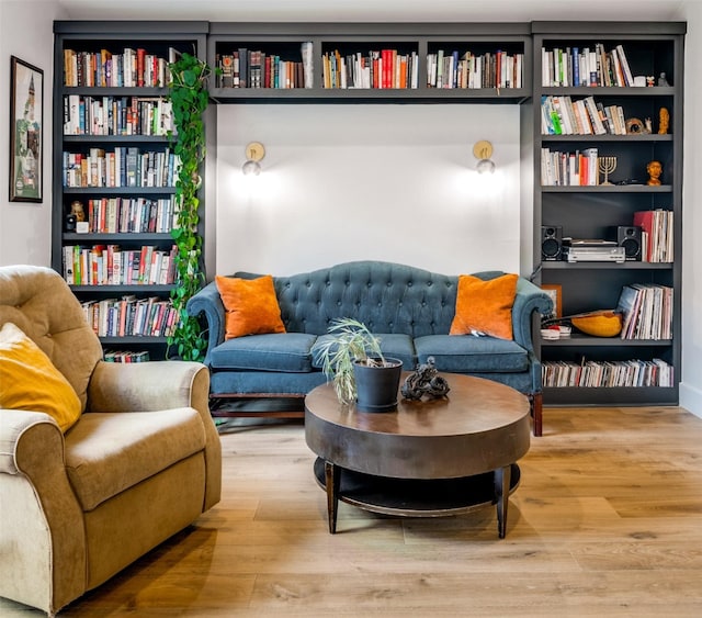 sitting room with wood finished floors