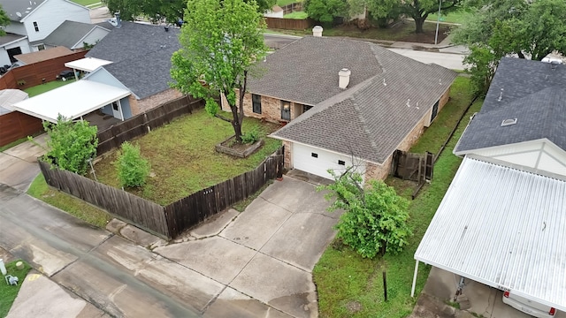 bird's eye view featuring a residential view