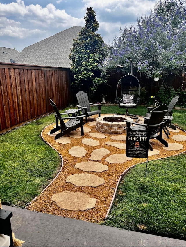 11308 Hubbard Creek Dr, Frisco, TX 75036 - view of yard featuring an outdoor fire pit