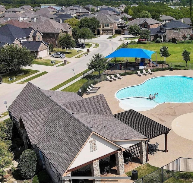 11308 Hubbard Creek Dr, Frisco, TX 75036 - community pool with a residential view and a patio