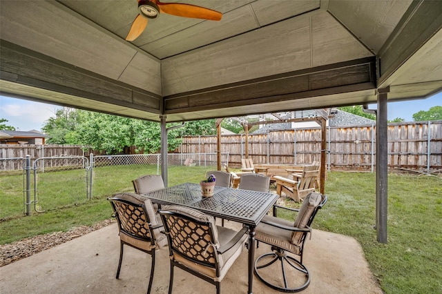 2909 Chisholm Trl, Corinth, TX 76210 - view of patio with outdoor dining area and a ceiling fan