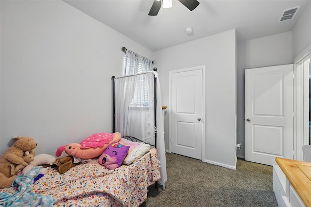 8557 Big Apple Dr, Fort Worth, TX 76179 - carpeted bedroom featuring baseboards, ceiling fan, and visible vents