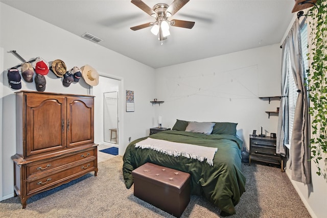 8557 Big Apple Dr, Fort Worth, TX 76179 - bedroom featuring baseboards, ceiling fan, light carpet, and visible vents