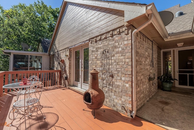 415 Oak Leaf Dr, Duncanville, TX 75137 - wooden terrace featuring french doors