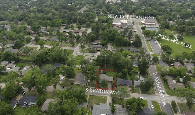 drone / aerial view with a residential view