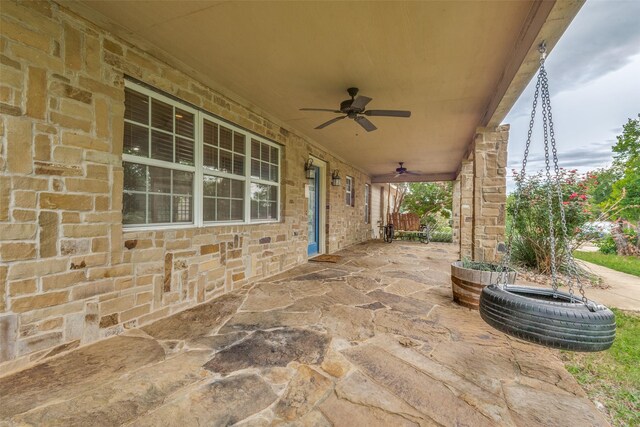 5313 Old Buena Vista Rd, Waxahachie, TX 75167 - view of patio / terrace with a ceiling fan