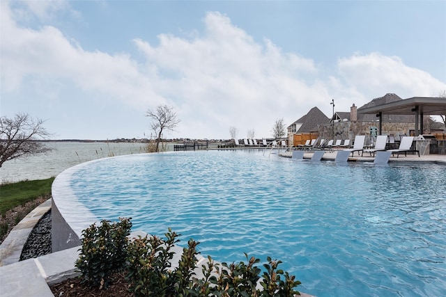 view of pool with a gazebo