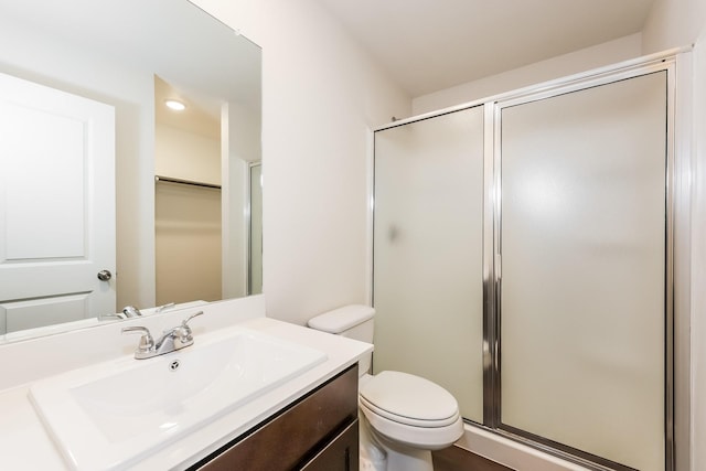 609 Sherman St, Waco, TX 76704 - full bathroom with vanity, recessed lighting, toilet, and a shower stall