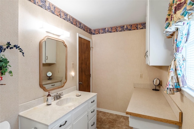 bathroom featuring vanity and tile patterned floors