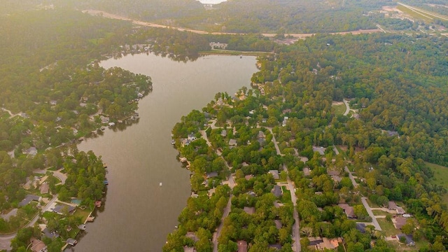 552 E Hideaway Ln, Hideaway, TX 75771 - birds eye view of property featuring a water view and a forest view