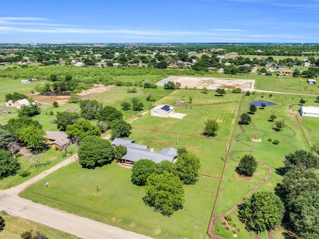 aerial view with a rural view