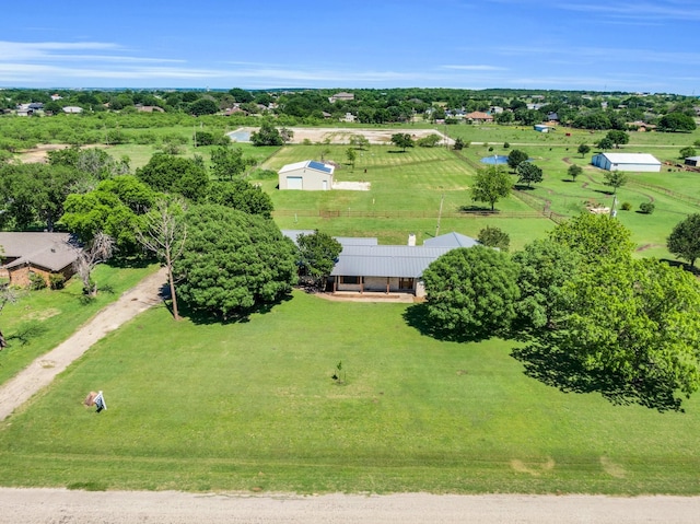 bird's eye view with a rural view