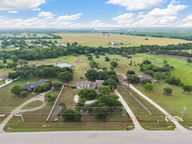 aerial view with a rural view