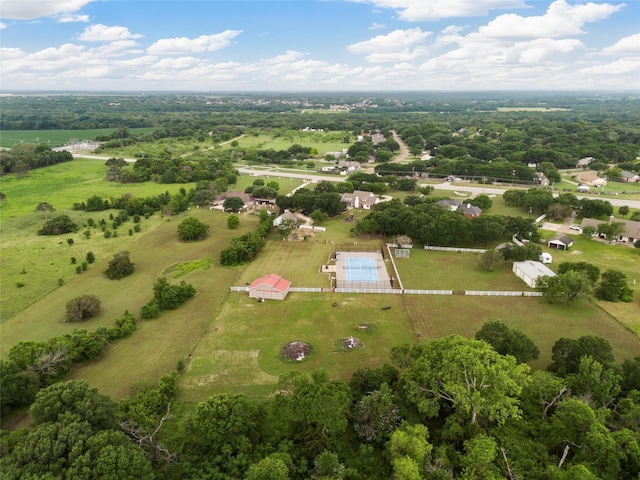 drone / aerial view with a rural view