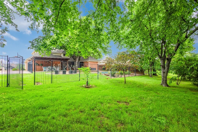 view of yard with fence