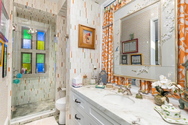 13230 Miller Rd, Azle, TX 76020 - full bath with vanity, a stall shower, and toilet