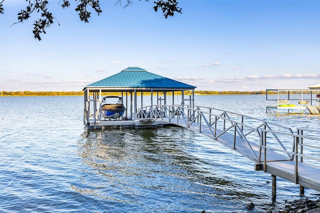 13230 Miller Rd, Azle, TX 76020 - view of dock featuring a water view and boat lift
