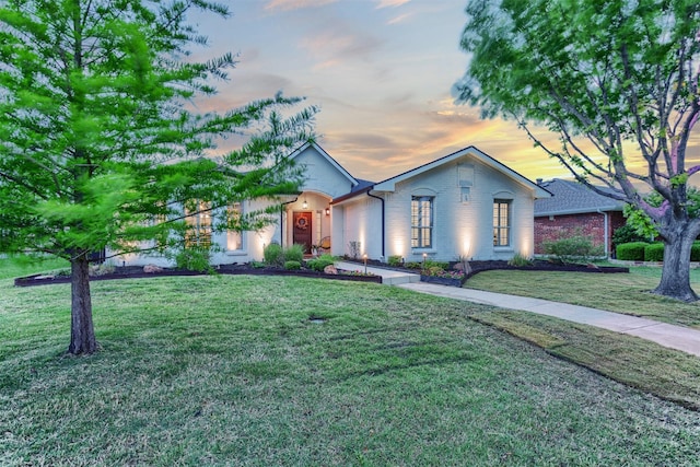 4045 Sun King Ln, Frisco, TX 75033 - ranch-style home with brick siding and a yard