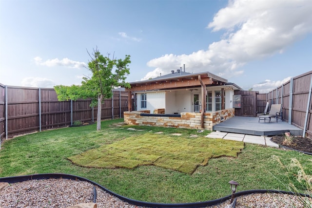 4045 Sun King Ln, Frisco, TX 75033 - rear view of house featuring a lawn, a fenced backyard, and a deck