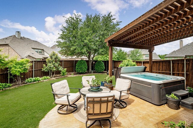 2231 Morning Dew Ct, Allen, TX 75013 - back of house with a pergola, central AC unit, a patio area, and brick siding