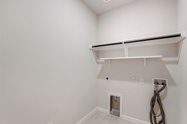 5608 Crestview Dr, Celina, TX 75009 - washroom featuring laundry area, hookup for a washing machine, hookup for a gas dryer, baseboards, and hookup for an electric dryer