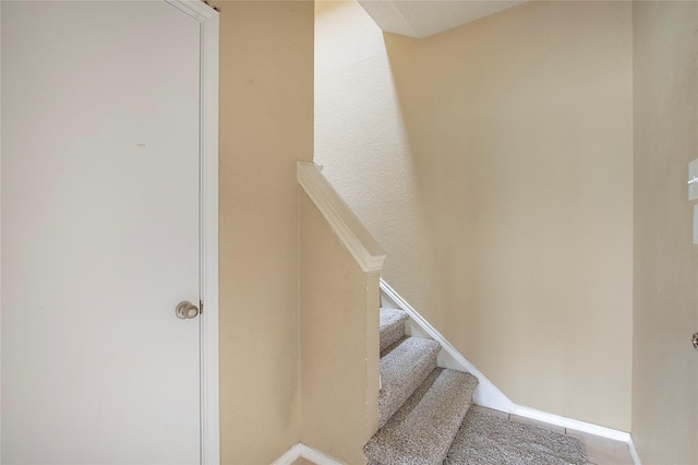 staircase with baseboards