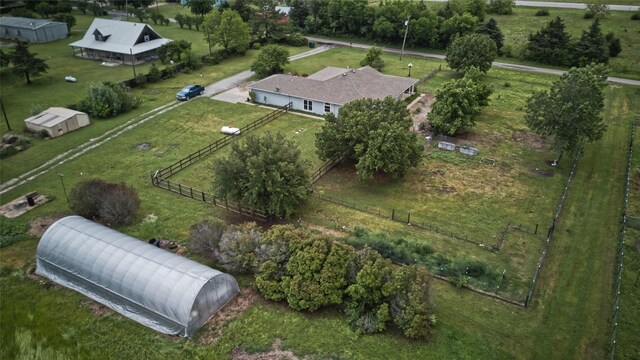 drone / aerial view with a rural view