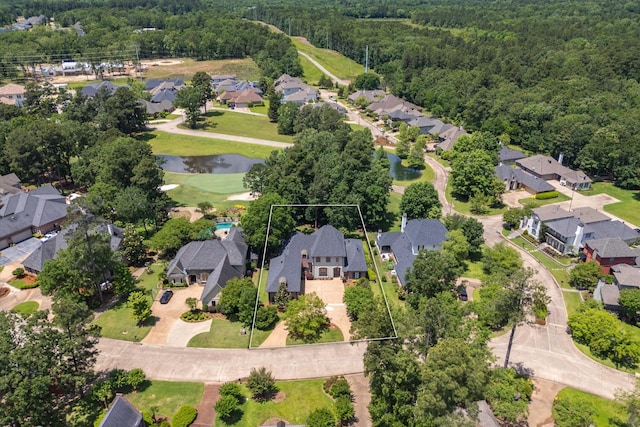 10535 Longfellow Trce, Shreveport, LA 71106 - aerial view of residential area featuring property parcel outlined, a large body of water, and a forest