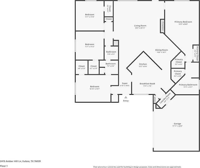 2415 Amber Hill Ln, Euless, TX 76039 - floor plan
