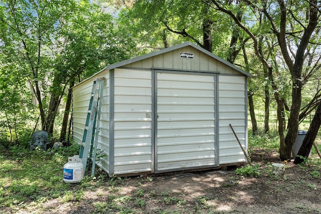 view of shed