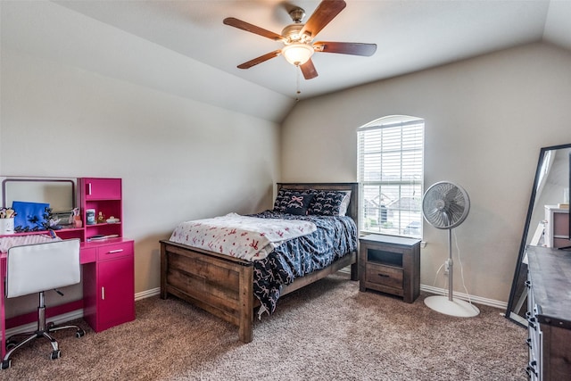1821 Beacon Beach Way, Wylie, TX 75098 - bedroom featuring lofted ceiling, carpet, baseboards, and ceiling fan
