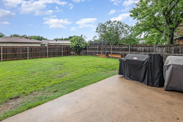 view of yard with a patio area