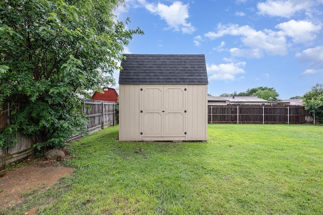 view of shed