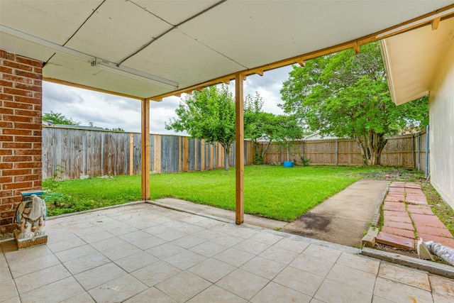 view of patio with a fenced backyard