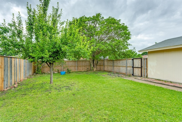 view of yard featuring a fenced backyard